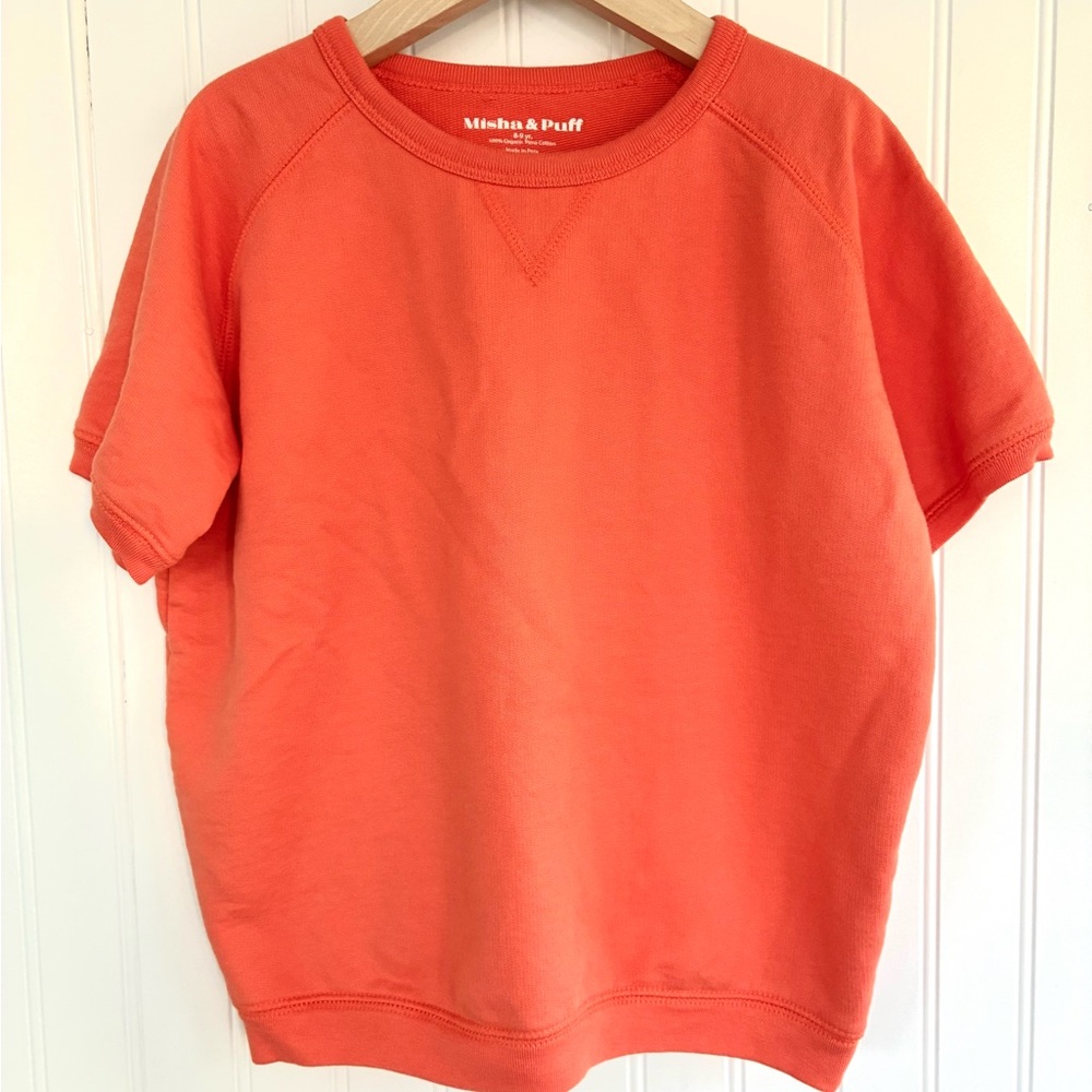 Misha And Puff Orange Kids Short Sleeved Sweatshirt 8-9y